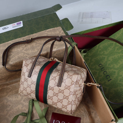GUCCI 26S MINI DUFFLE BAG 19 IN BEIGE DENIM