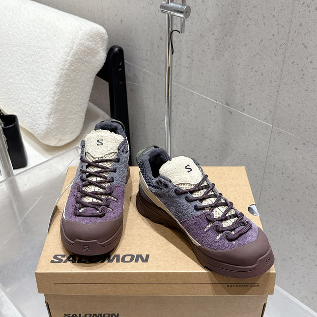 ALO 25S SALOMON AERO GLIDE 3 IN PURPLE AND GREY SUEDE