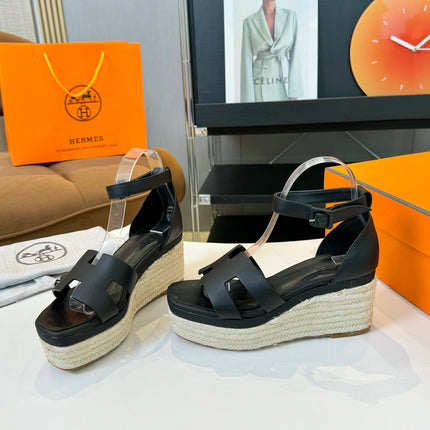 Elda espadrille 80 Black Calfskin