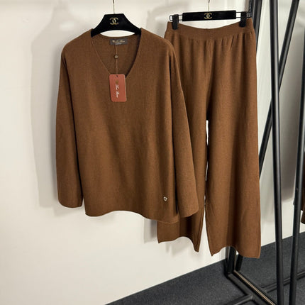 LORO PIANA 26S V-NECK KNIT PANTS SET 961