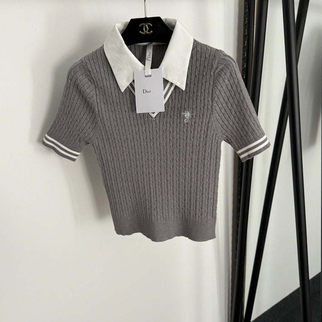 25S SHORT-SLEEVE KNIT TOP STYLE 098
