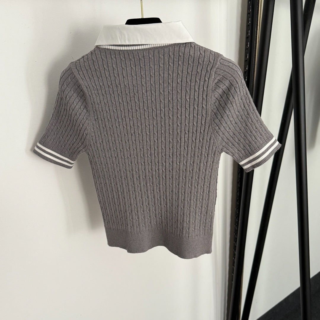 25S SHORT-SLEEVE KNIT TOP STYLE 098