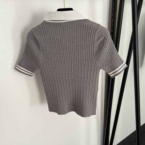 25S SHORT-SLEEVE KNIT TOP STYLE 098