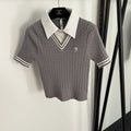 25S SHORT-SLEEVE KNIT TOP STYLE 098