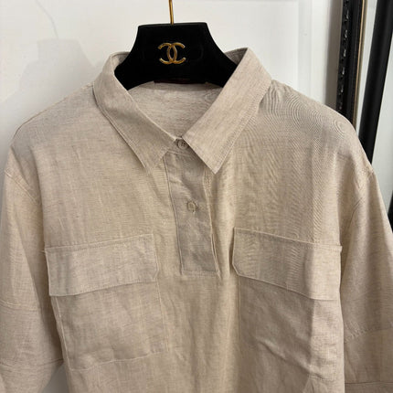 LORO PIANA 26S SHORT-SLEEVE LINEN PANTS SET 997