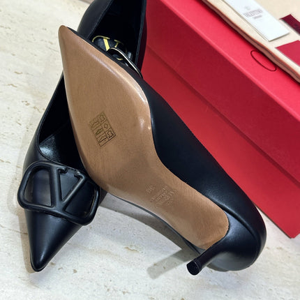 VALENTINO 26S HIGH HEELS 80 MM IN BLACK CALFSKIN