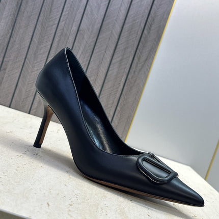 VALENTINO 26S HIGH HEELS 80 MM IN BLACK CALFSKIN